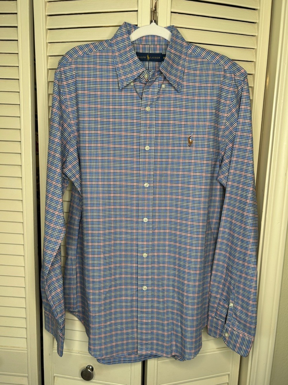 Polo by Ralph Lauren Blue and White Check Long-Sleeve Button-Down Shirt - Picture 4 of 7